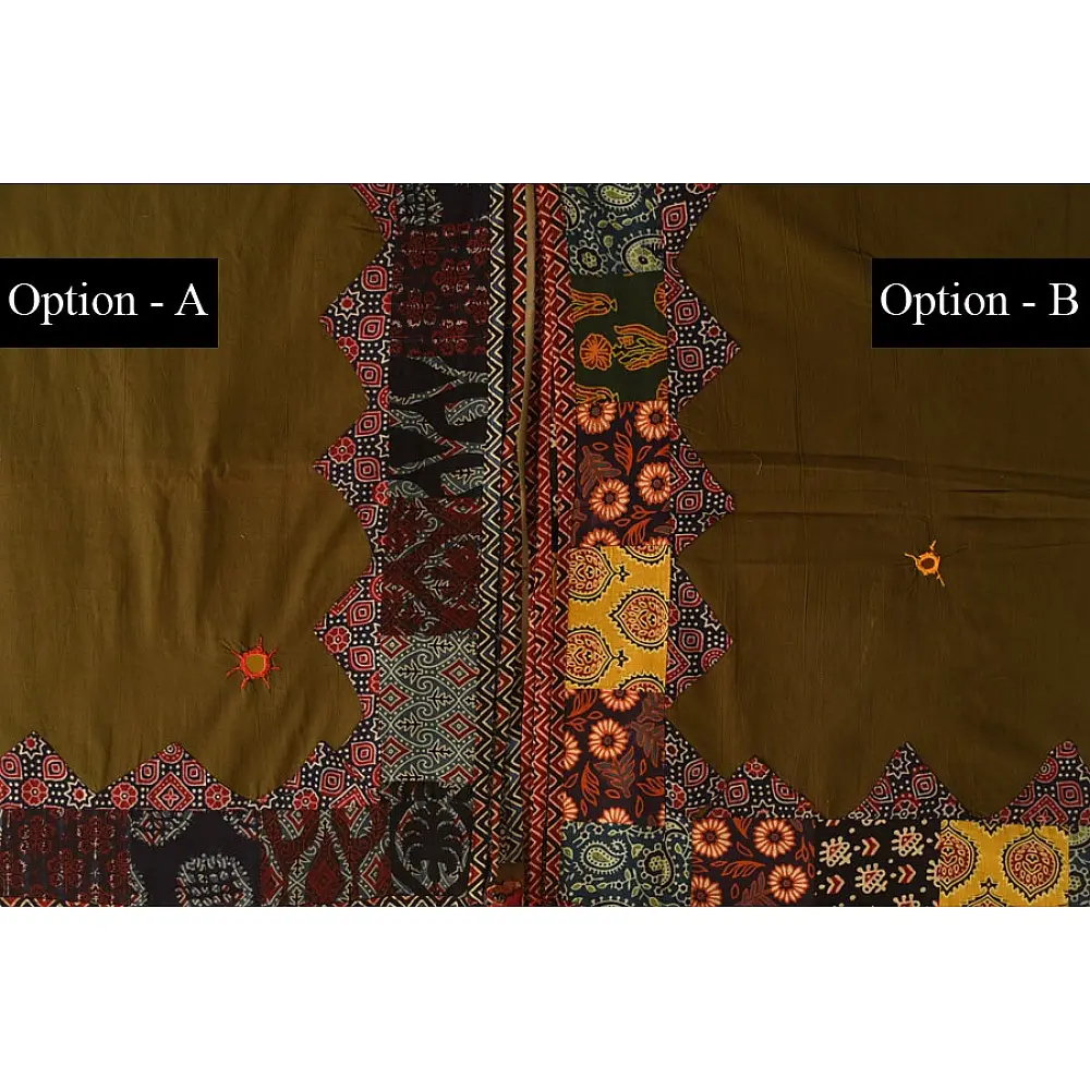 Cotton Ajrakh Brown dupatta