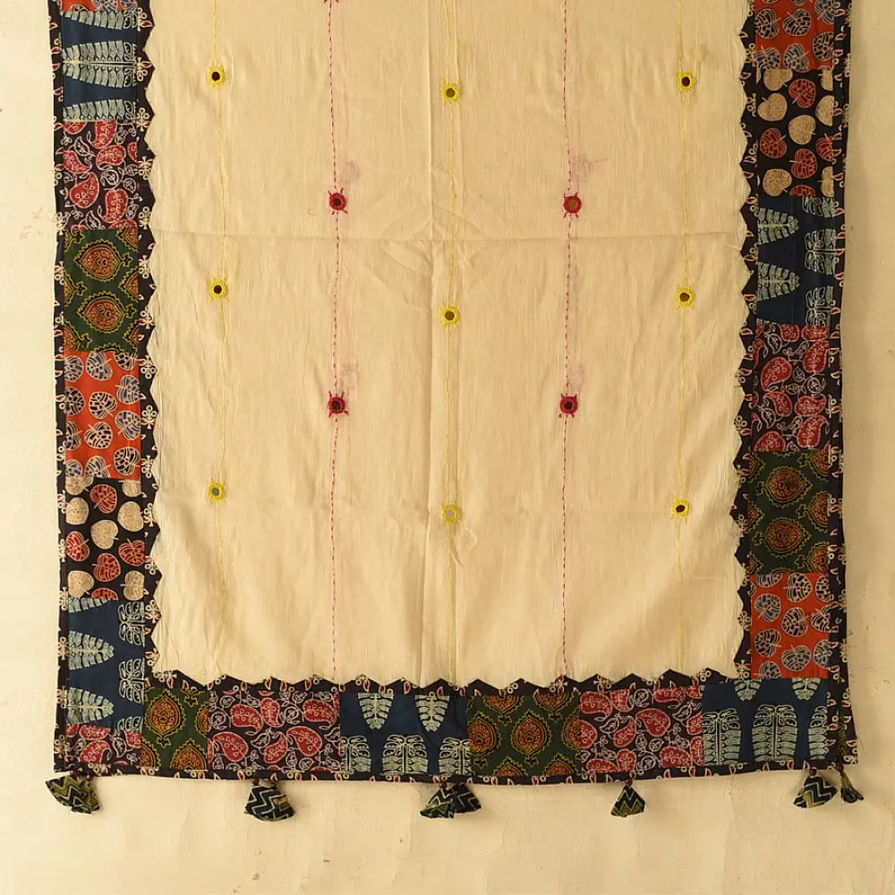 Applique & Embroidered Cotton Dupatta (Two Options)