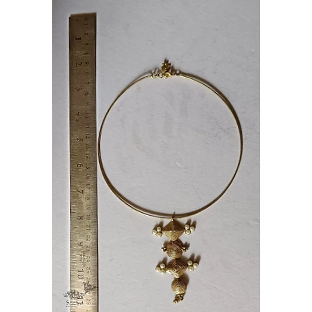 Prabha . प्रभा ❄ Handmade Brass Dhokra - Hasali Type Necklace
