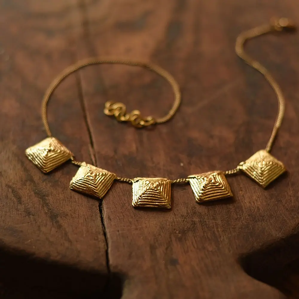 shop Handmade Dhokra Brass Necklace