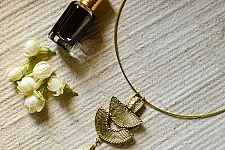 Prabha . प्रभा | Designer Dhokra Brass Hansadi Necklace