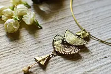 Prabha . प्रभा | Designer Dhokra Brass Hansadi Necklace