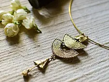 Prabha . प्रभा | Designer Dhokra Brass Hansadi Necklace