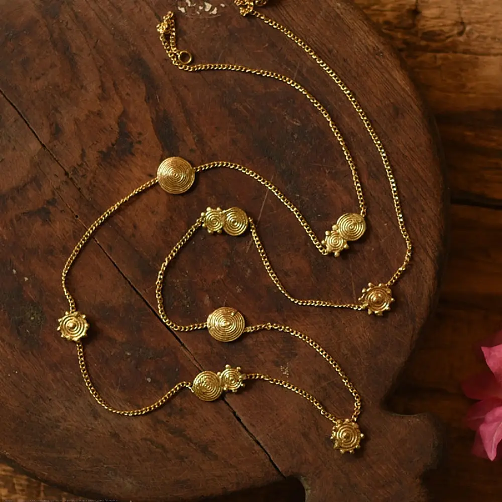 shop Handmade Dhokra Brass Long Necklace / Chain