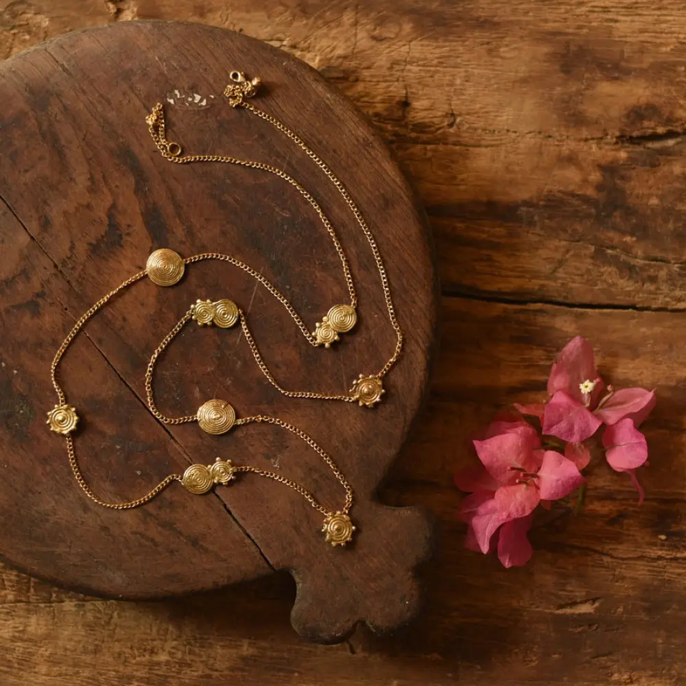 shop Handmade Dhokra Brass Long Necklace / Chain