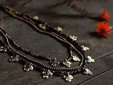 Prabha . प्रभा | Brass Dhokra Clubs Design Three Layered Necklace