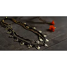 Prabha . प्रभा | Brass Dhokra Clubs Design Three Layered Necklace