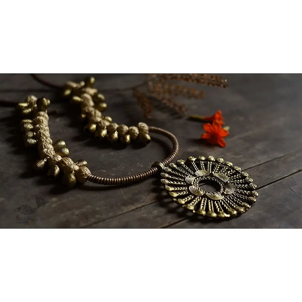handmade dholra brass Long necklace