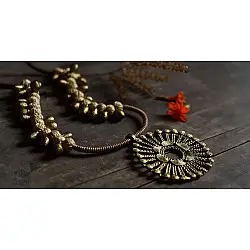 Prabha . प्रभा | Brass Dhokra Long Necklace - 13