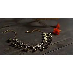 Prabha . प्रभा | Brass Dhokra Necklace - Diamond Design