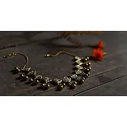 Prabha . प्रभा | Brass Dhokra Necklace - Diamond Design