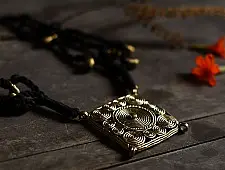 Prabha . प्रभा | Brass Dhokra Necklace - Square 