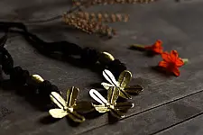 Prabha . प्रभा |  Flower Design Brass Dhokra Necklace