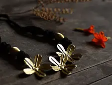 Prabha . प्रभा |  Flower Design Brass Dhokra Necklace
