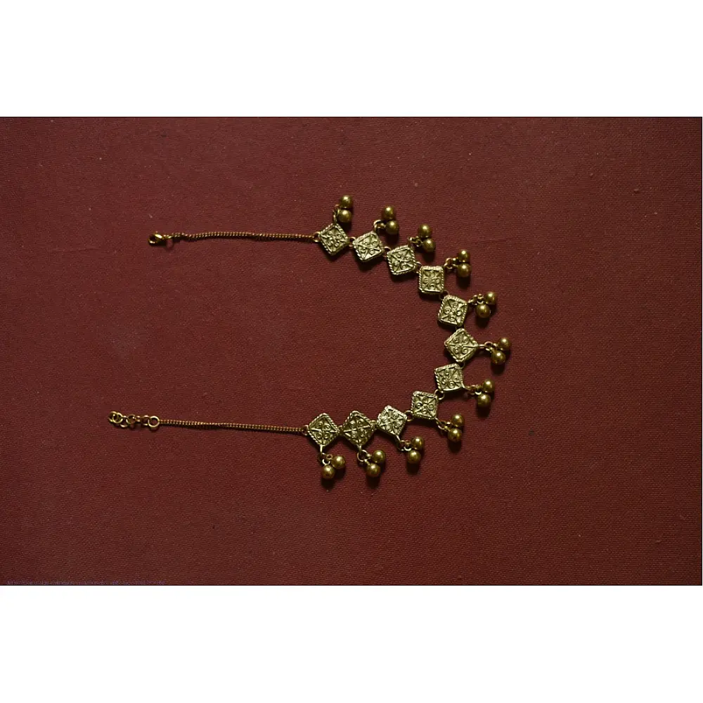 Prabha . प्रभा | Brass Dhokra Necklace - Diamond Design
