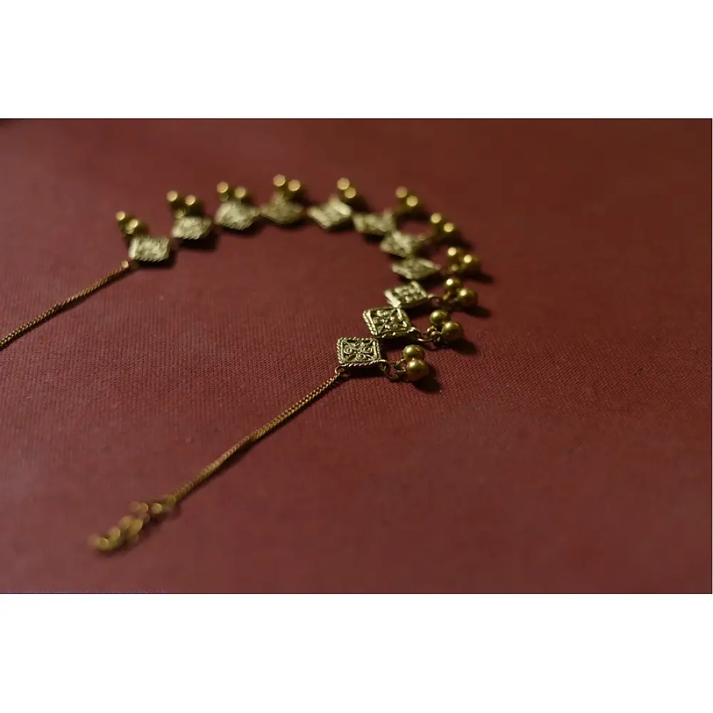 Prabha . प्रभा | Brass Dhokra Necklace - Diamond Design
