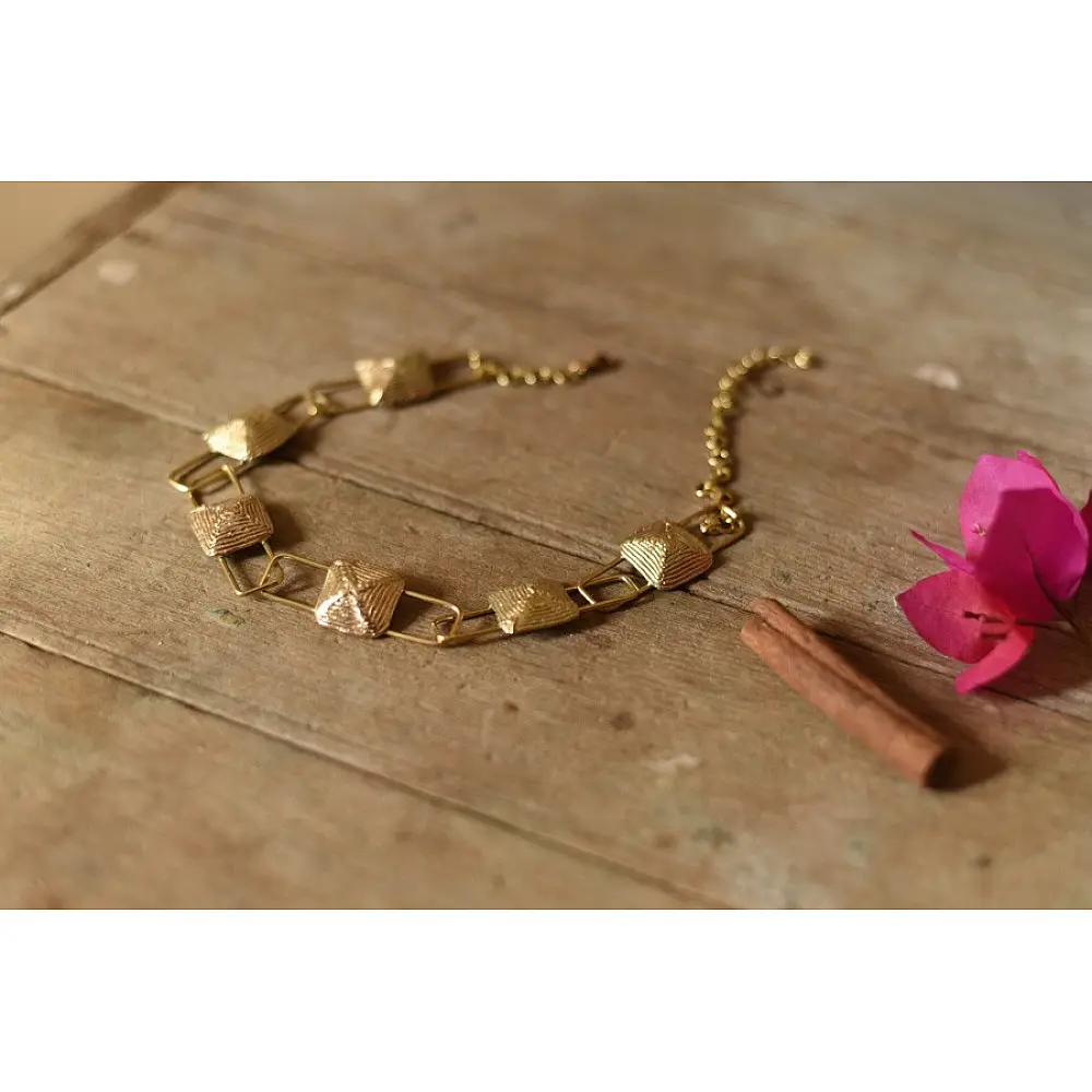 Prabha . प्रभा ❄ Brass Dhokra Square Designer Necklace