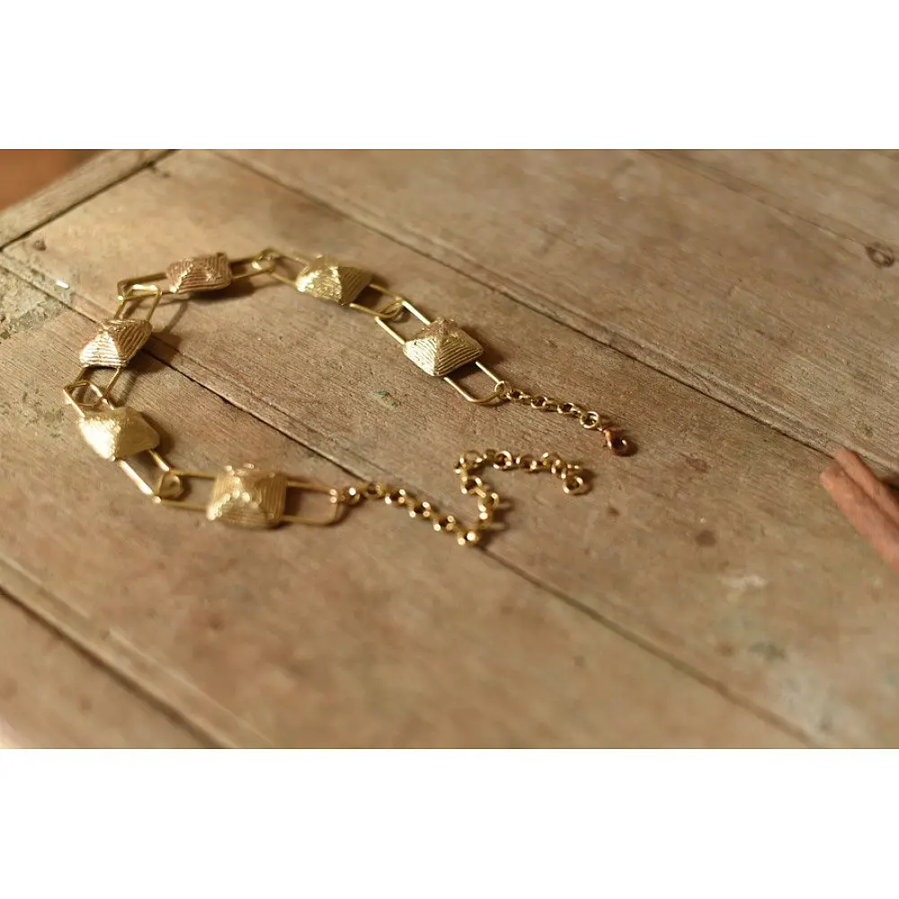 Prabha . प्रभा ❄ Brass Dhokra Square Designer Necklace