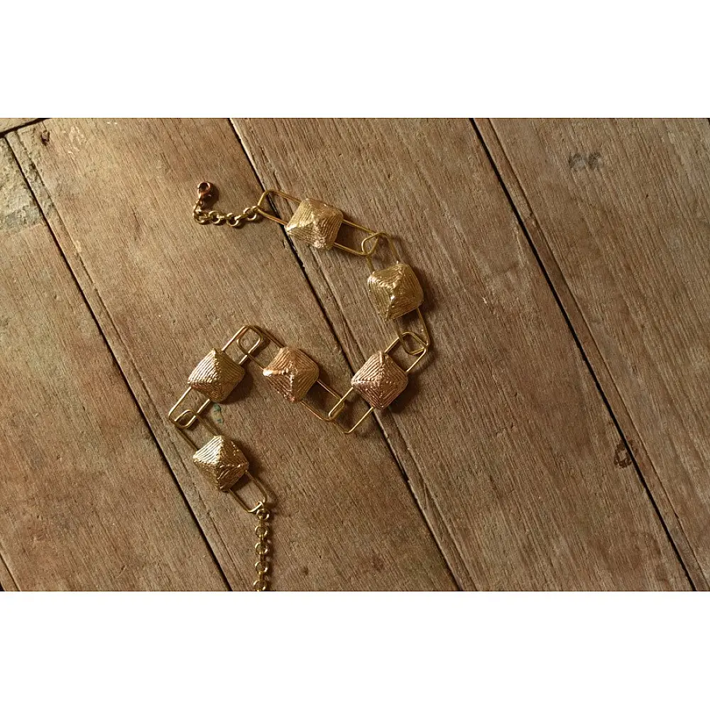 Prabha . प्रभा ❄ Brass Dhokra Square Designer Necklace