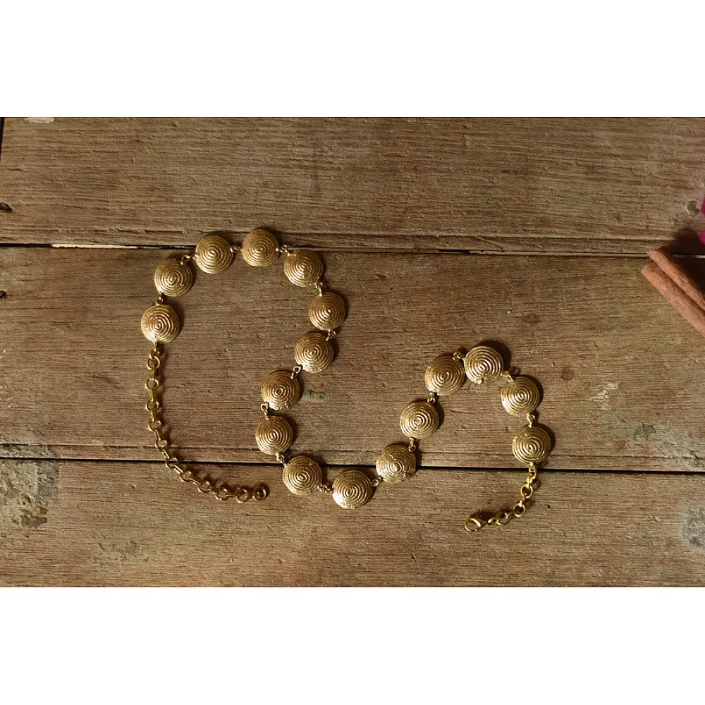 Prabha . प्रभा ❄ Brass Dhokra Handmade Necklace - Circle Design