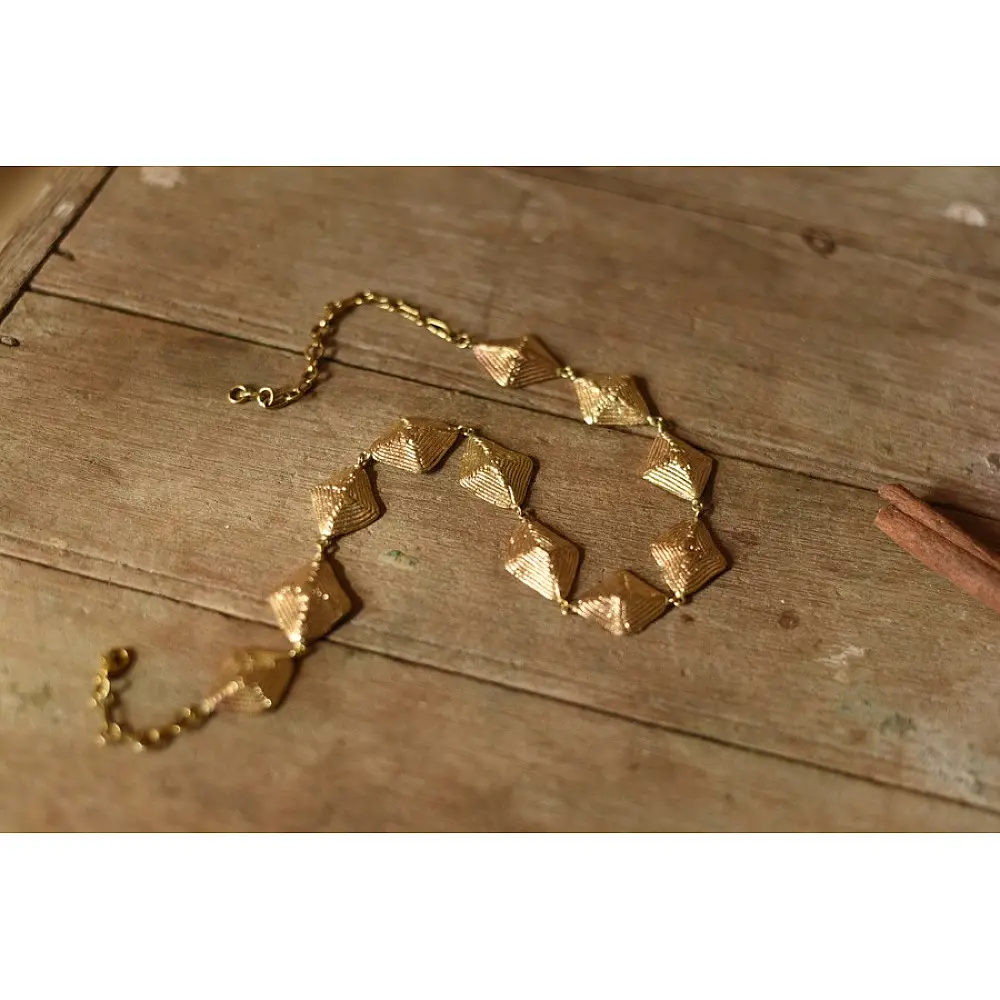 Prabha . प्रभा ❄ Brass Dhokra Diamond Design Choker / Necklace