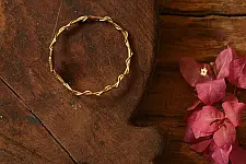 Prabha . प्रभा | Dhokra Brass Bangle - Adjustable Free size