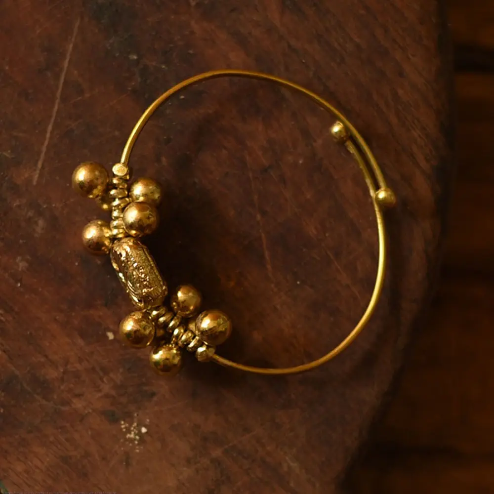 Prabha . प्रभा | Handmade Dhokra Brass Bangle - Adjustable Free size