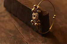 Prabha . प्रभा | Handmade Dhokra Brass Bangle - Adjustable Free size