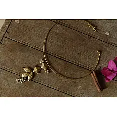 Prabha . प्रभा ❄ Brass Dhokra Hasali Necklace
