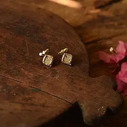 Prabha . प्रभा | Handmade Brass Earring - Dhokra Stud