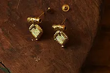 Prabha . प्रभा | Handmade Brass Earring - Dhokra Stud