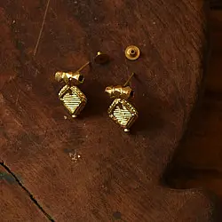 Prabha . प्रभा | Handmade Brass Earring - Dhokra Stud
