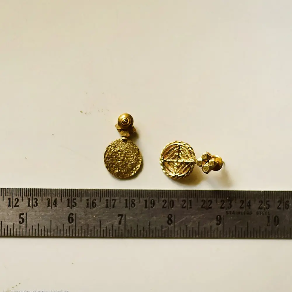 Brass Stud Earring Handmade Dhokra Craft