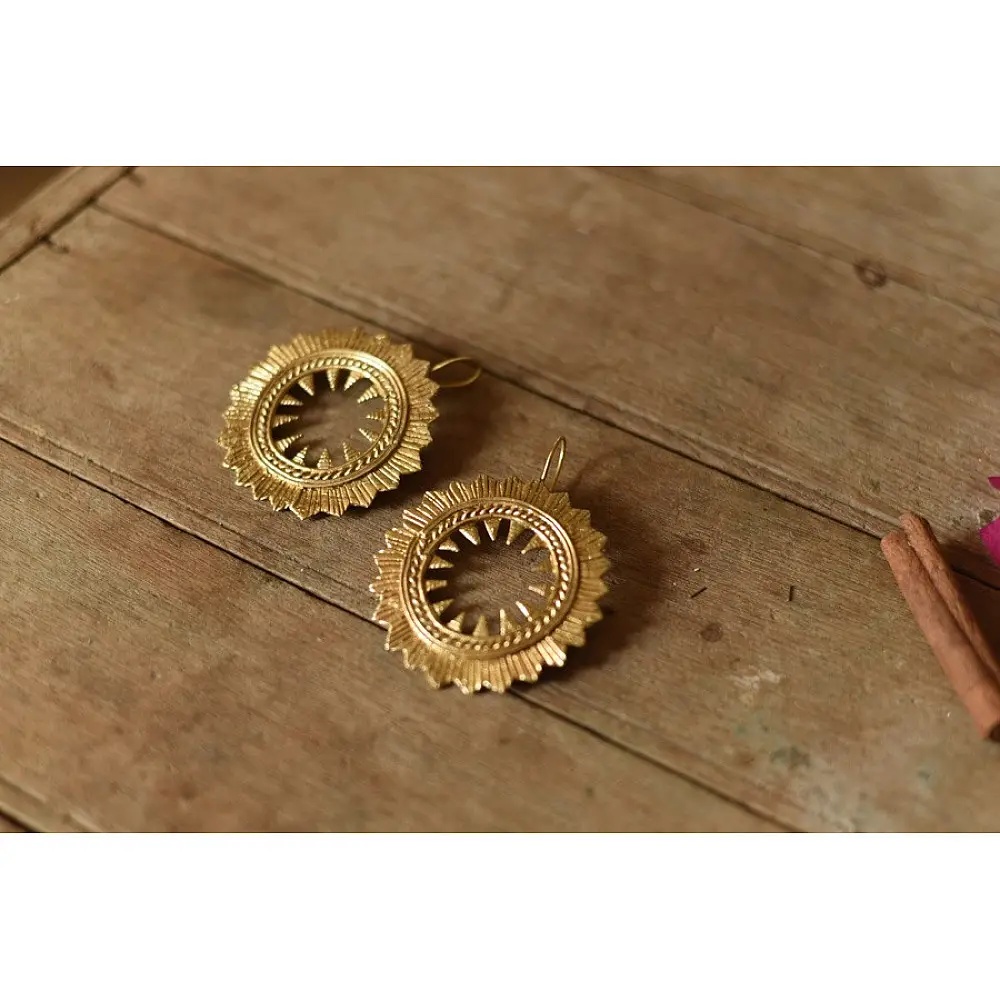 shop Brass Dhokra Square Design earring