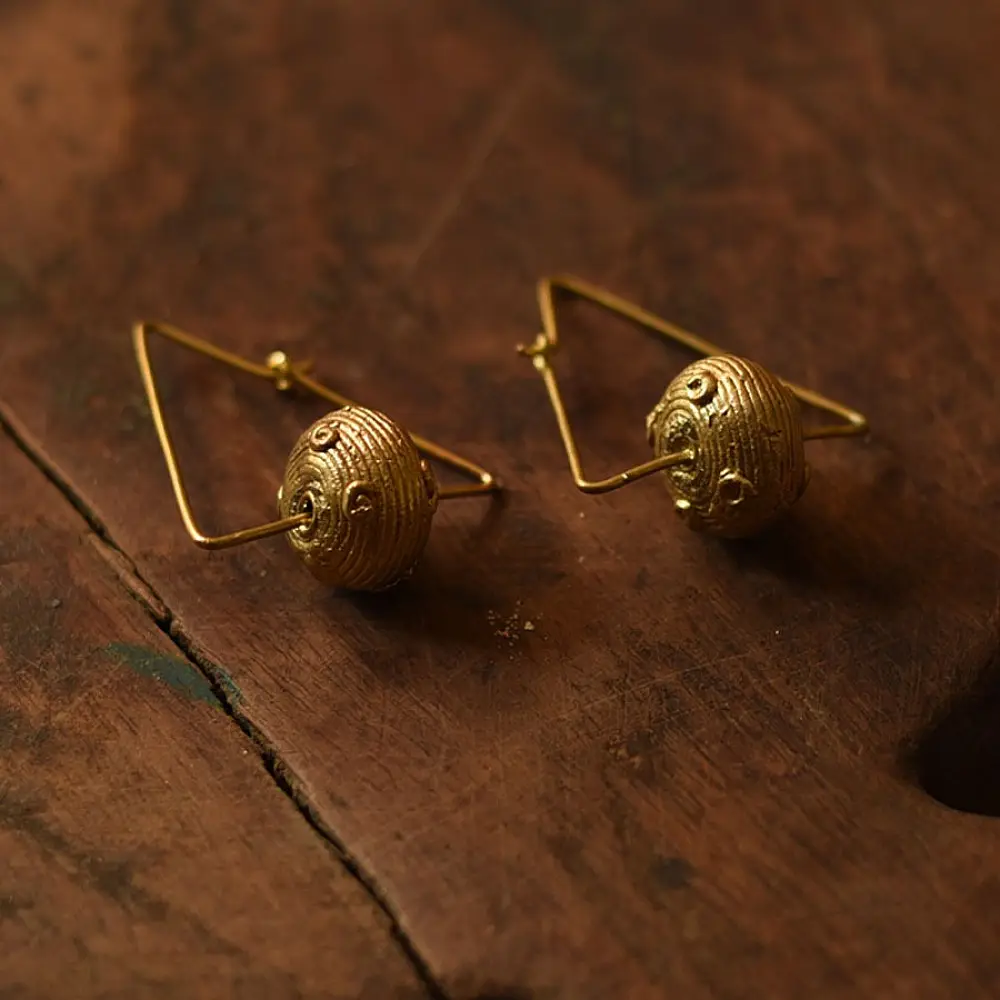 Prabha . प्रभा | Dhokra Brass Earring