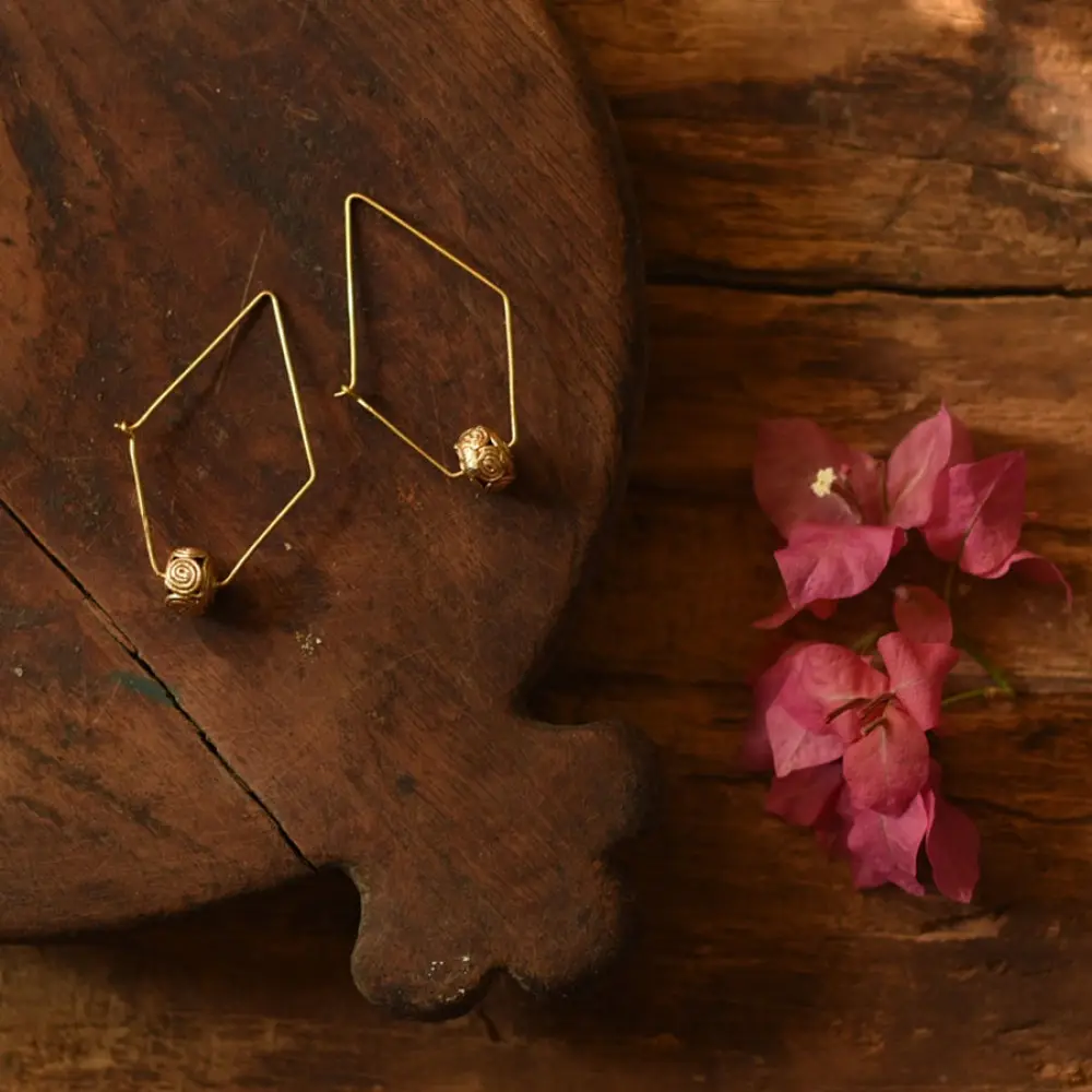 shop Handmade Dhokra Brass Long Earring
