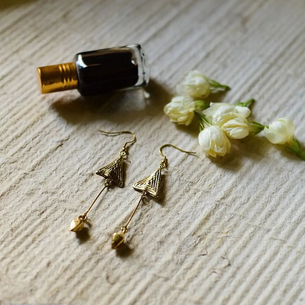 shop Handmade Boho Dhokra Brass Earrings