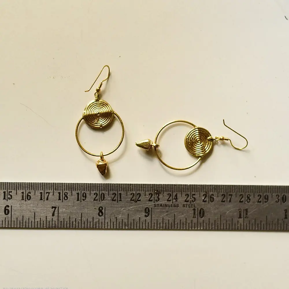 shop Handmade Lost Wax Dhokra Brass Earring