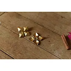 Prabha . प्रभा ❄ Brass Dhokra Stud Earring - Diamond                                                 
