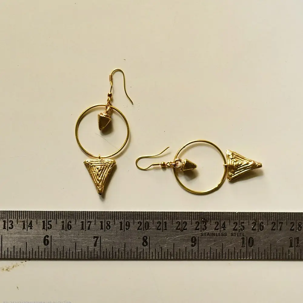 shop Handmade Rustic Tribal Brass Earring
