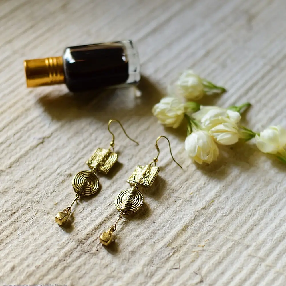 shop Handmade Dhokra ~ Brass Earring