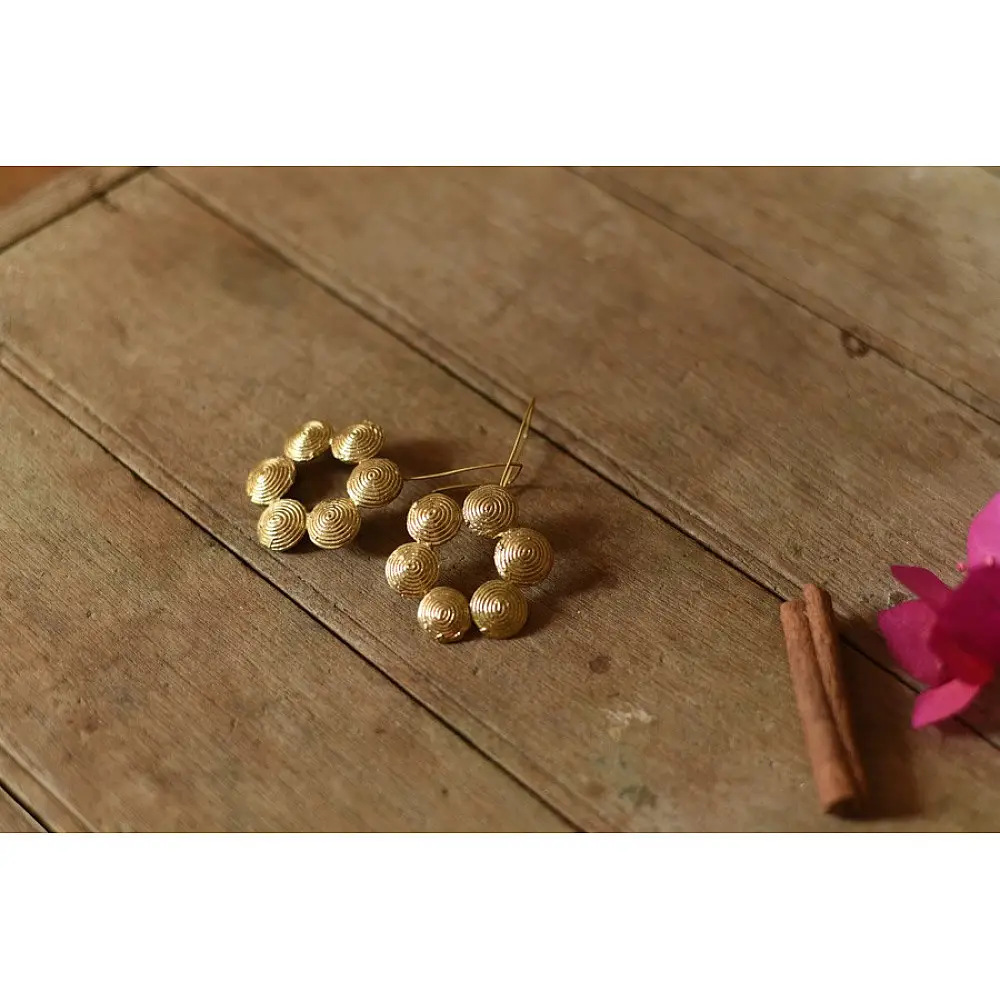shop handmade Brass Dhokra Square Design earring