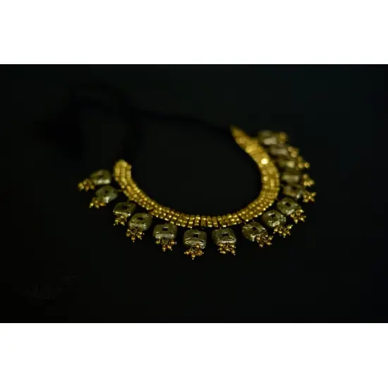 handmade dholra brass necklace