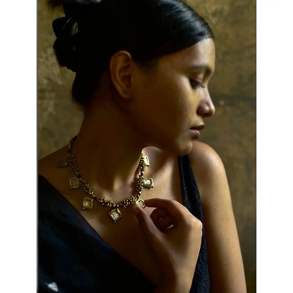 Arundhati . अरुंधती ✺ Brass Dhokra Necklace ✺ 9