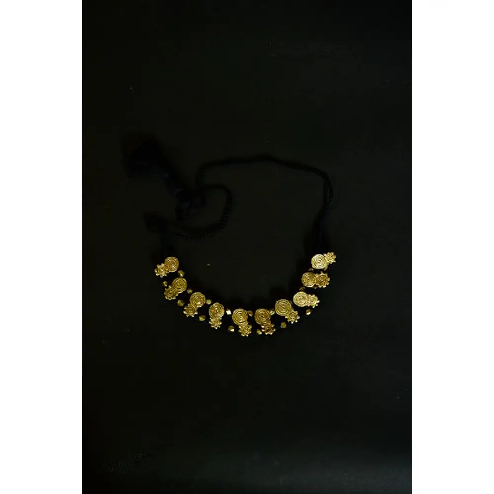 handmade dholra brass necklace
