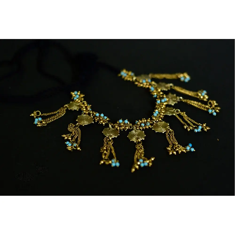 handmade dholra brass necklace