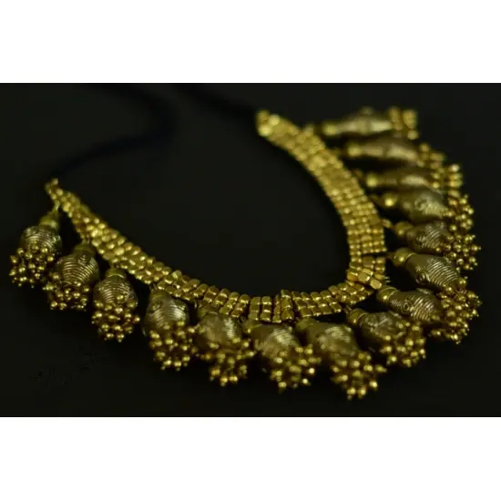 handmade dholra brass necklace