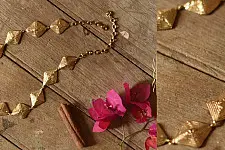 Prabha . प्रभा ❄ Brass Dhokra Diamond Design Choker / Necklace
