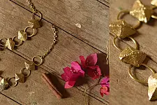Prabha . प्रभा ❄ Brass Dhokra Necklace - Diamond & Circle