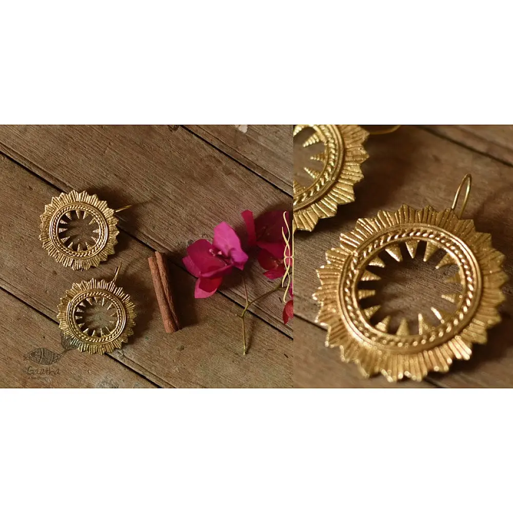 shop Brass Dhokra Square Design earring